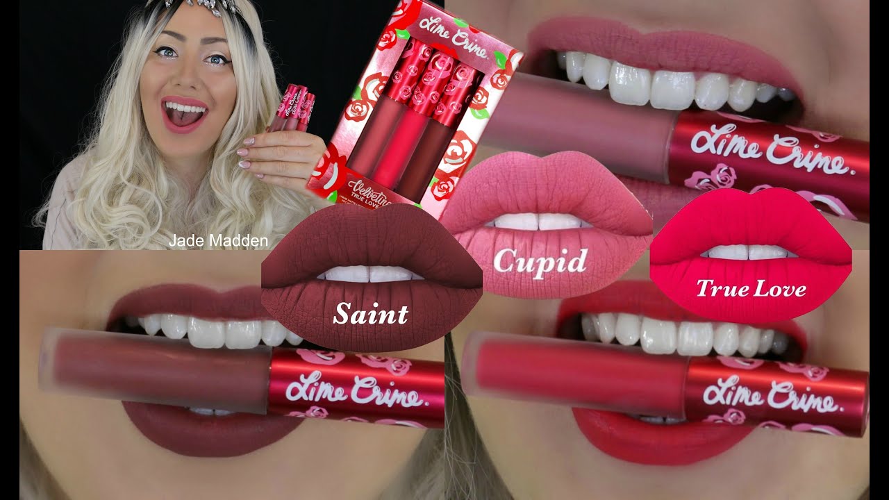 Коллекция Lime Crime &laquo;True Love&raquo; | Saint, True Love & Cupid &mdash; образцы и примерка! | Jade Madden