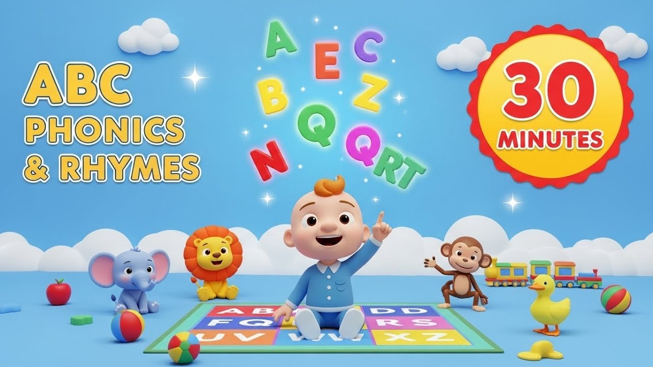 ABC Fun 3D Cartoons for Kids | Phonics Songs & Nursery Rhymes (30 Minutes) | Learn Alphabet A–Z
