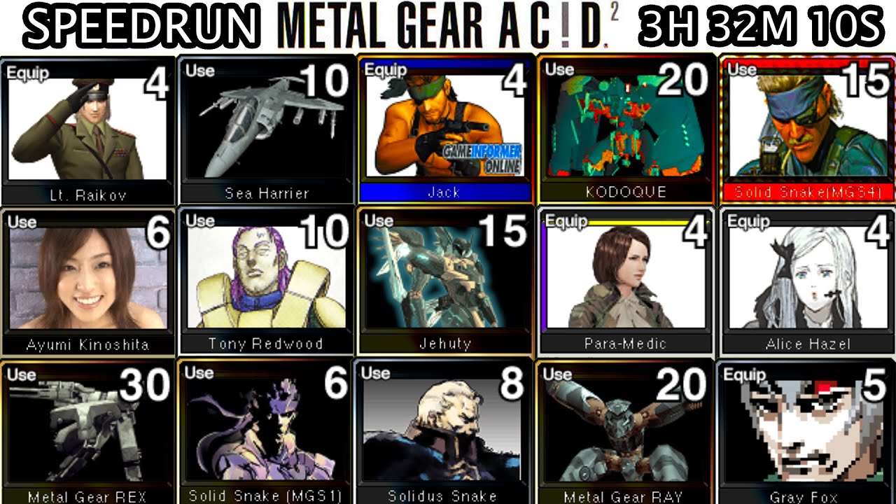 Metal Gear Acid 2 | NG Normal Speedrun in 3h 32m 10s