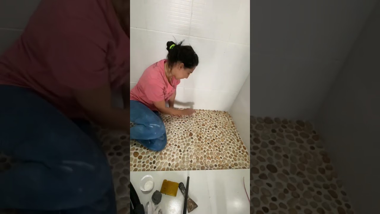 Fazendo meu piso sozinha.  