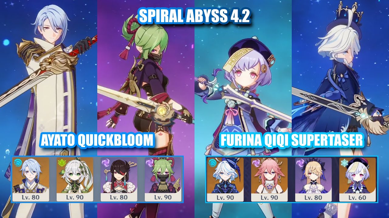 C0 Furina Qiqi SuperTaser & C0 Ayato Quickbloom | Spiral Abyss 4.2 | Genshin Impact