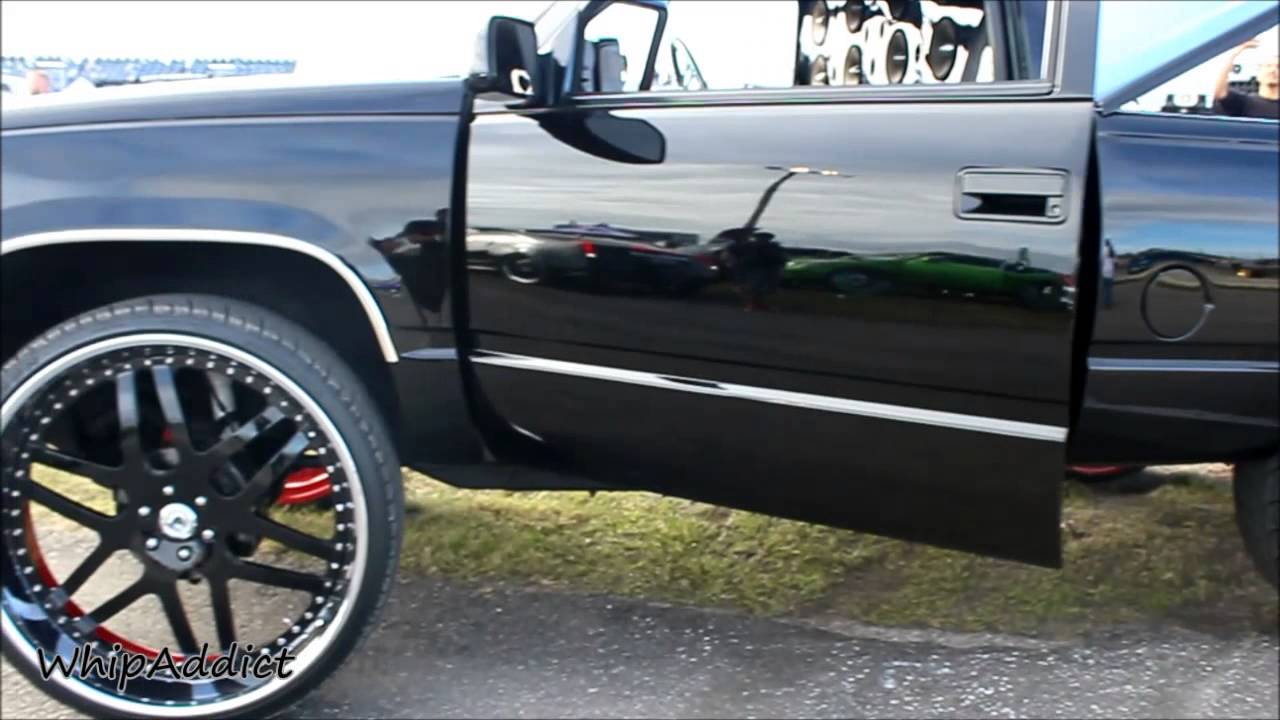 WhipAddict: Chevy Silverado Shortbed on Asanti 30s at Linny J car Show