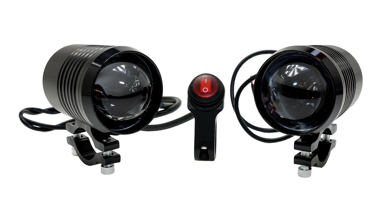 Komplet mini halogen&oacute;w - CREE LED - 6000 LM + włącznik CNC czarny lub srebrny