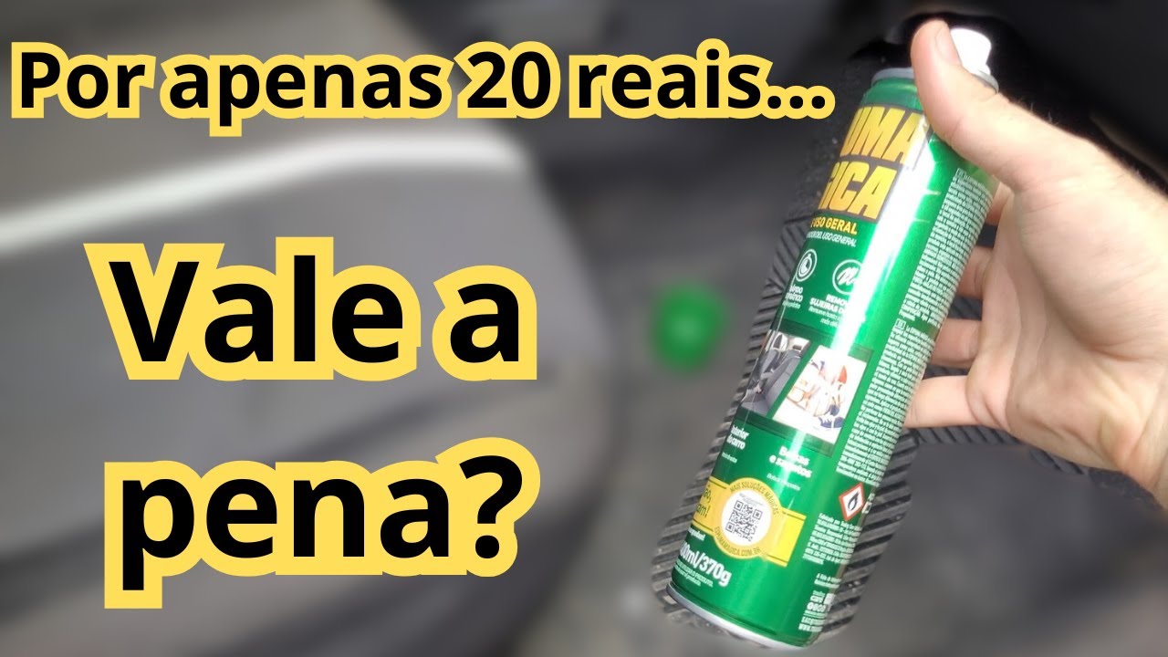 Testando o spray Espuma Mágica no banco do carro