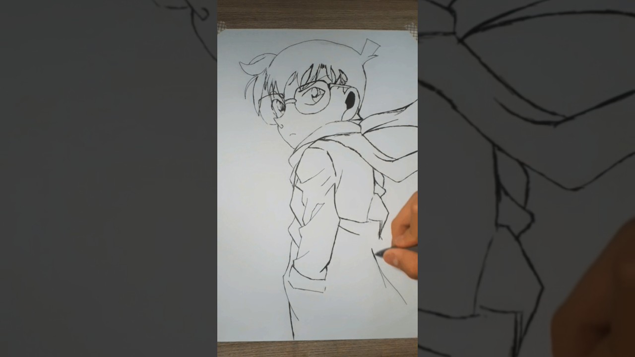 How to Sketch Detective Conan: One-Eyed Flashback Part 1 #detectiveconan #sketch #short #drawingpen
