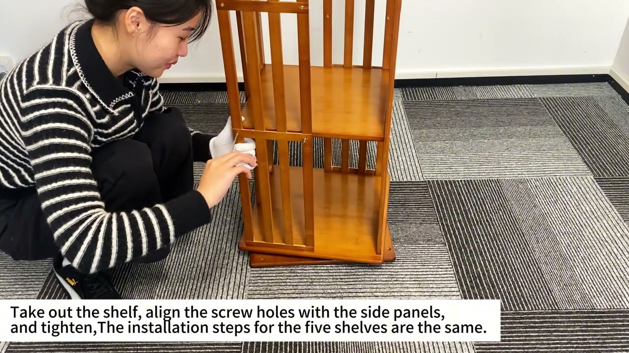 📢 How to Assemble the Rotating Bookshelf？ 📚✨