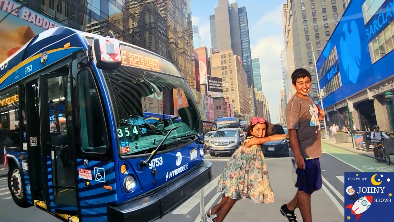 Поездка на поезде и автобусе до Hudson Yards и High Line | Дети узнают о транспорте Нью-Йорка!