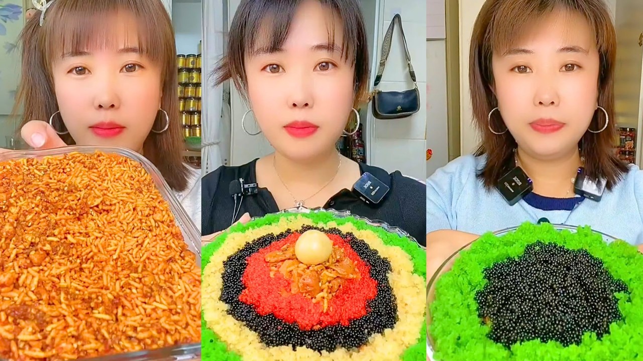Spicy Worm Tray with Layered Pearl Crumbs Mukbang