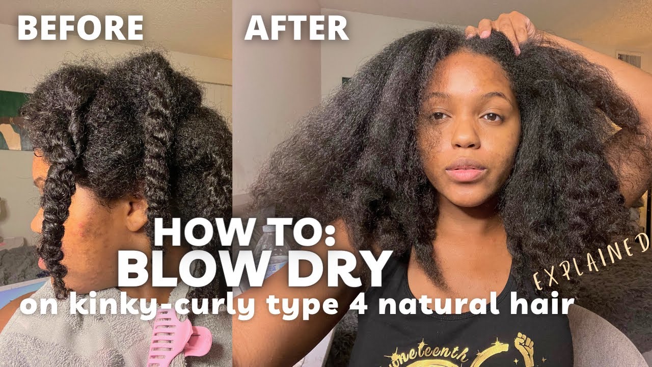 How I Blow Dry My Kinky-Curly Type 4 Natural Hair, no shedding, easy