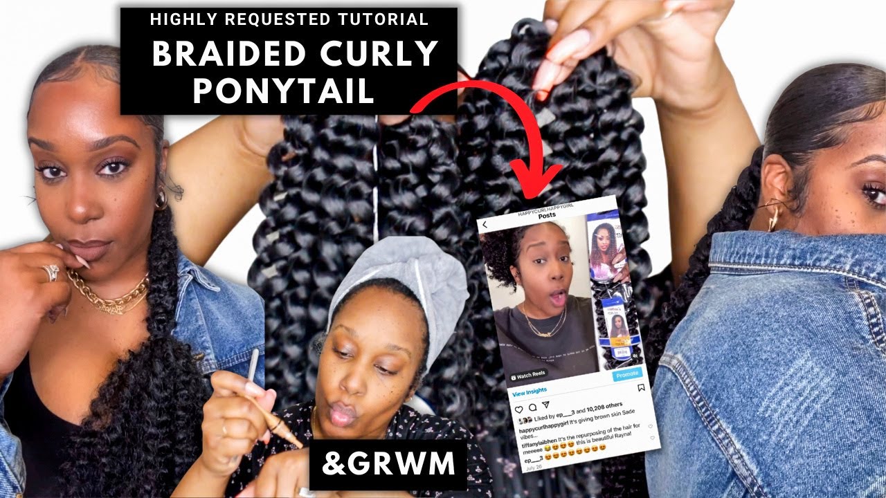 *Requested* Passion Curl Braided PonyTail...+ GRWM | ft. Agency Skincare!