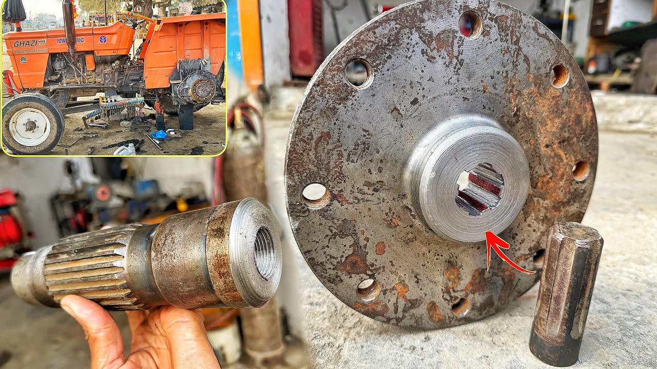 How A Mechanic Fixed A Broken Axle On A Fiat Tractor With The Help Of A Tractor Gear On The Lathe