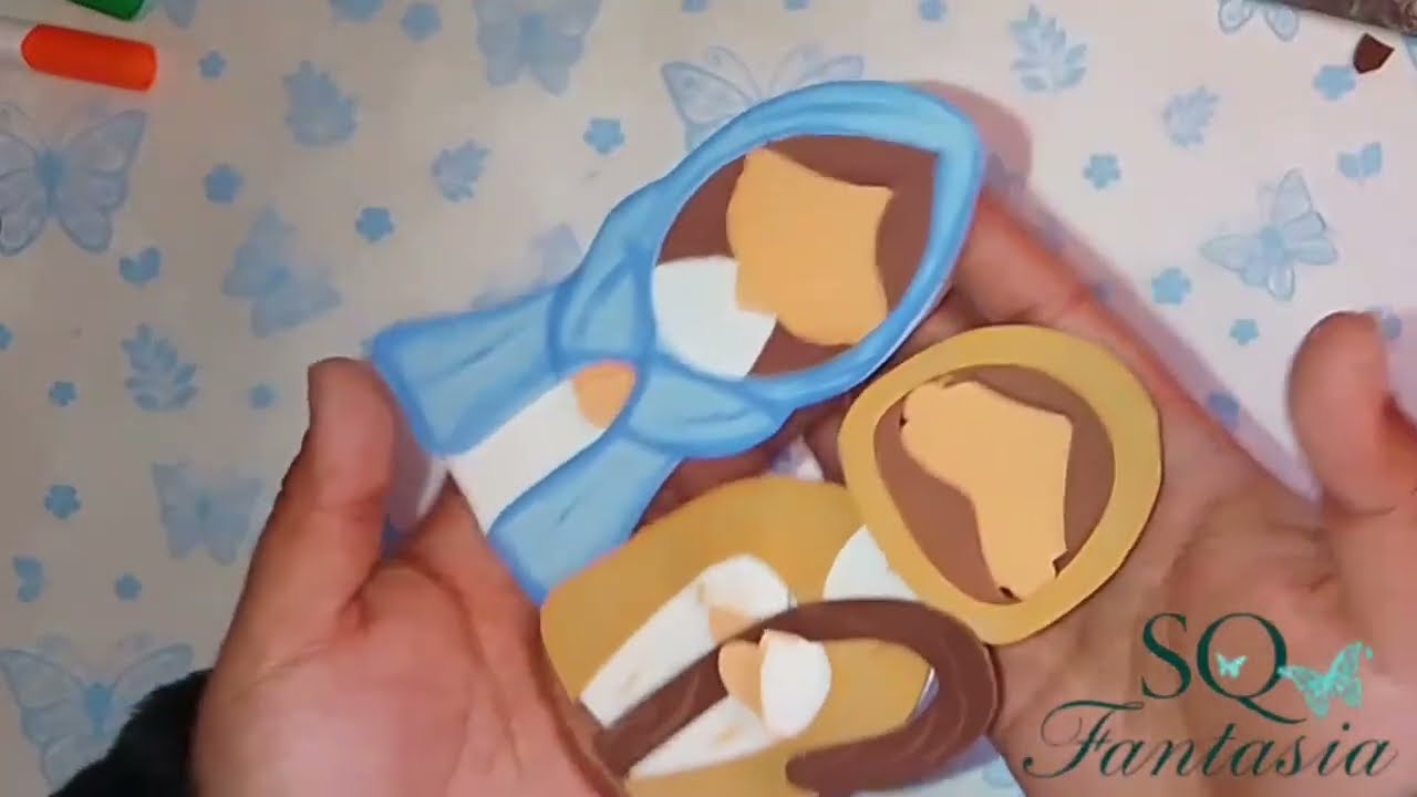  Pesebre en Goma Eva | María, José y Jesús Paso a Paso • Apliques