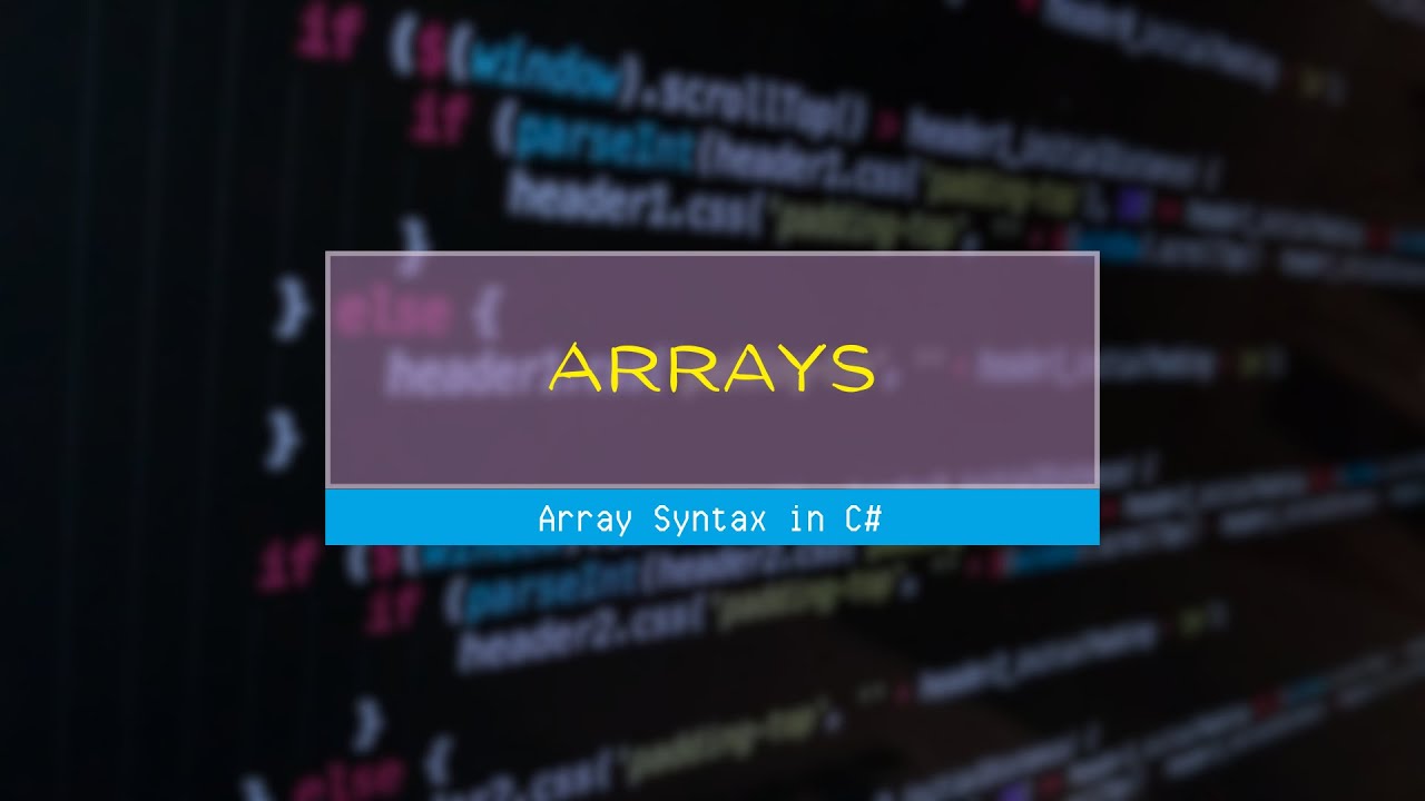 Array Syntax in C#
