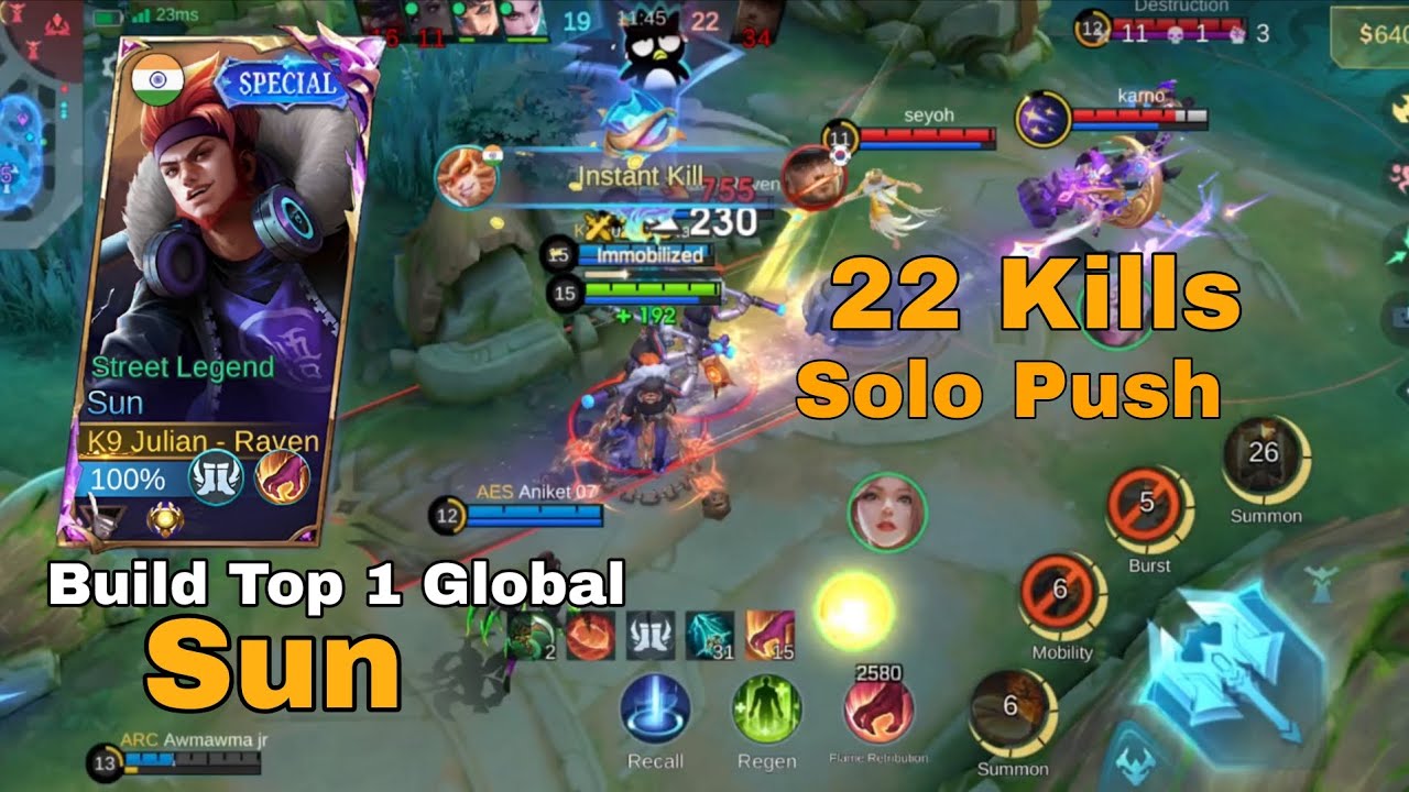 22 KILLS SUN GAMEPLAY | SOLO PUSH + 3X LORD DOMINATION 