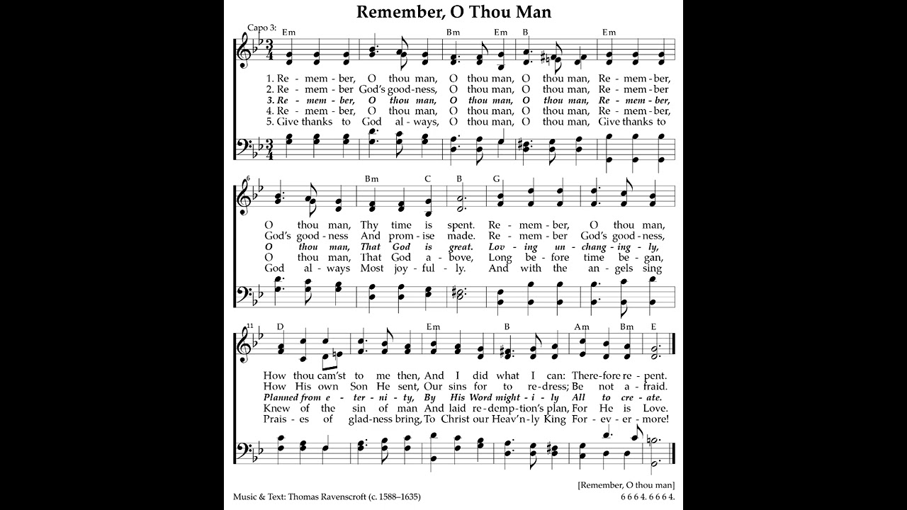 Remember, O Thou Man (Ravenscroft) - Treasury 579