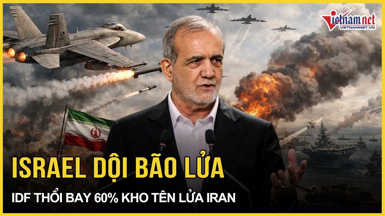 Israel dội bão lửa san phẳng sở chỉ huy IRGC, IDF tuyên bố đã thổi bay 60% kho tên lửa Iran