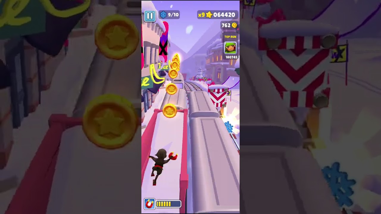 Playing subway surfers 