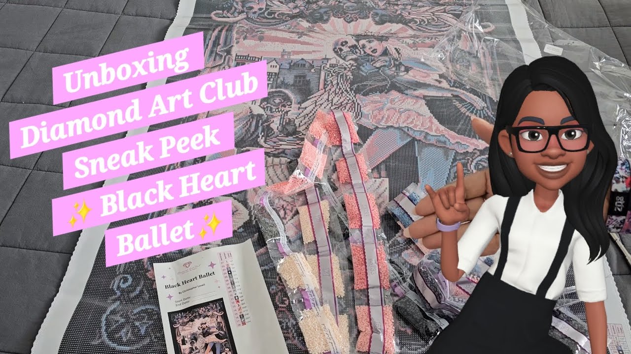 Unboxing Diamond Art Club Sneak Peek ✨️ Black Heart Ballet 🖤