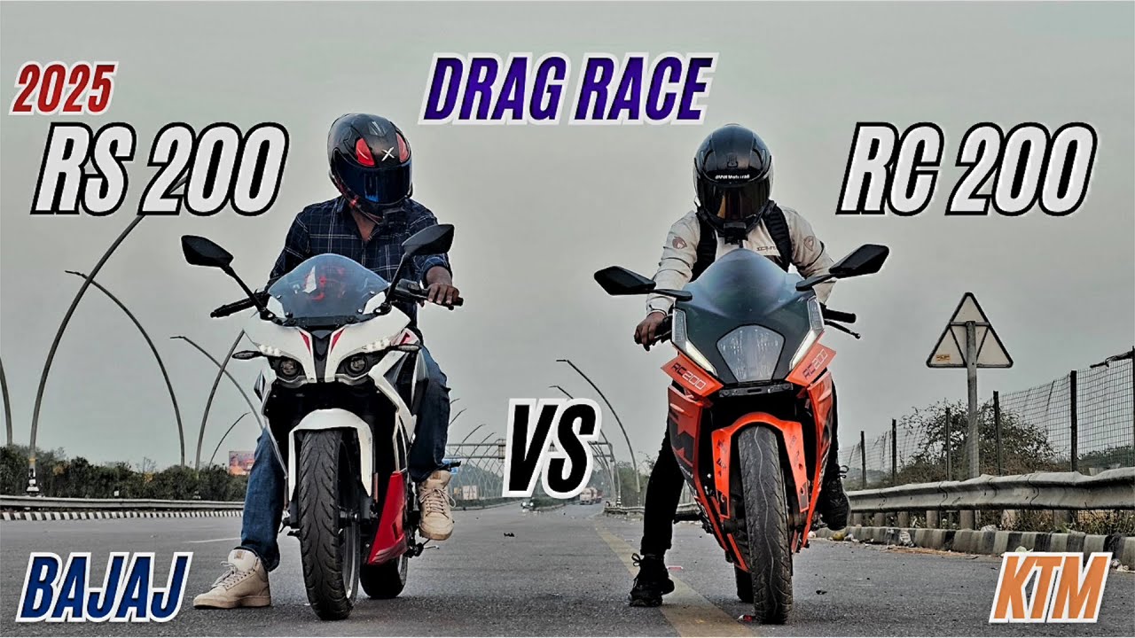 2025 BAJAJ PULSAR RS200 vs KTM RC200 DRAG RACE 🔥