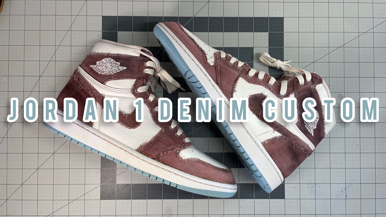 Air Jordan High 1 Denim Bleach Dye Custom (2022)