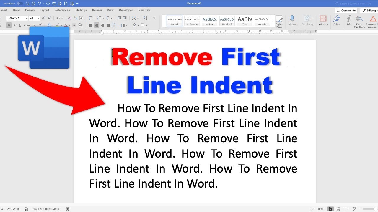 How to Remove First Line Indent in Word