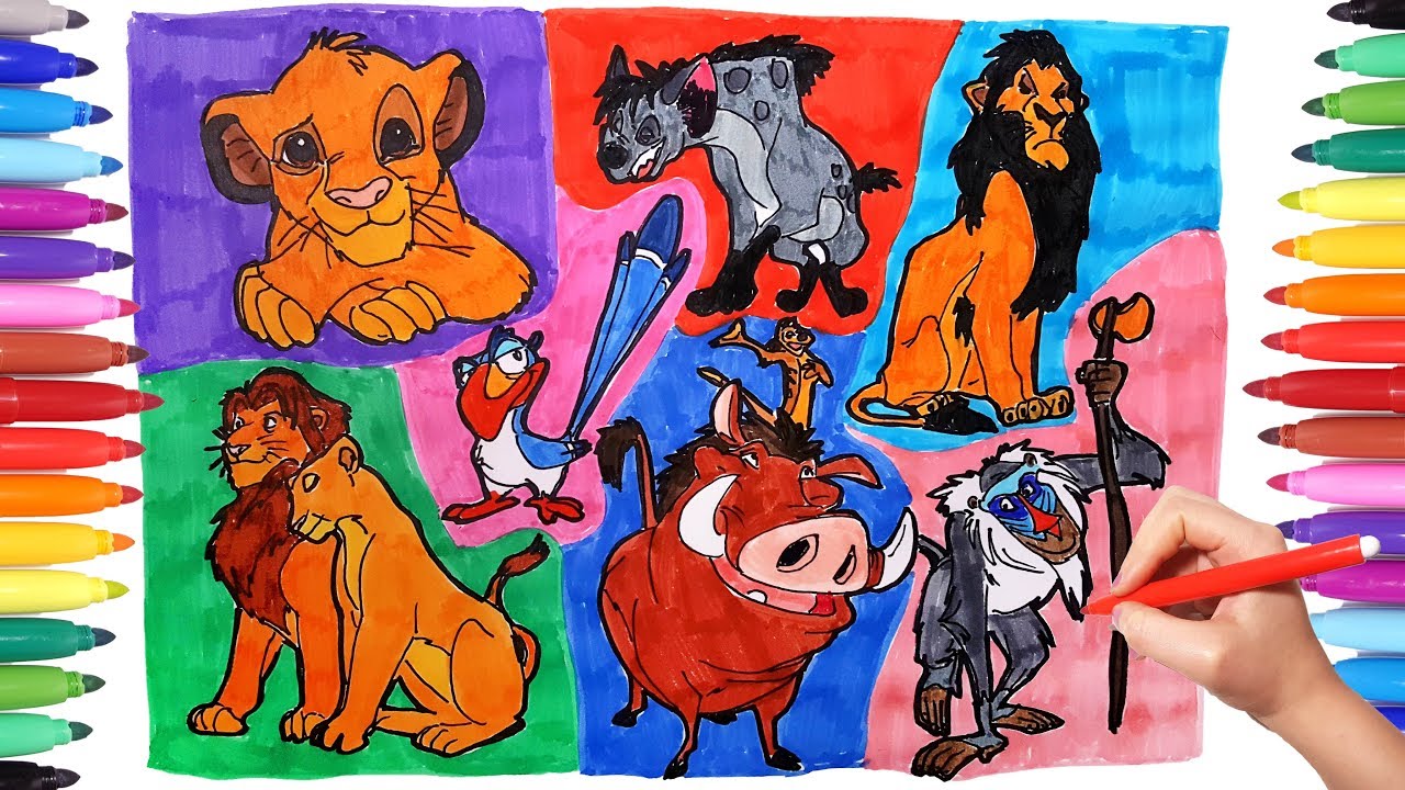 DISNEY Coloring Pages for Children | Drawing Disney Coloring Book | The Lion King