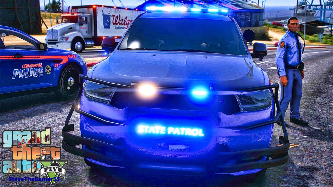 Играю в GTA 5 за ПОЛИЦЕЙСКОГО: Дорожный патруль || GSP || GTA 5 Lspdfr Mod | 4K
