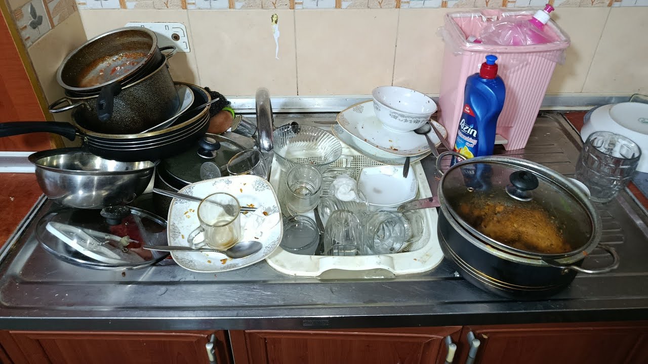 So Much Foam! Deep Cleaning Very Dirty Dishes ASMR | Relaxing Kitchen Sounds (No Talking)