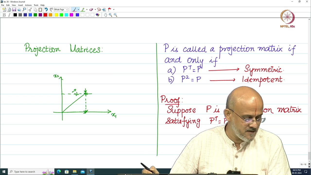 Lec 48 Projection and Projection Matrices