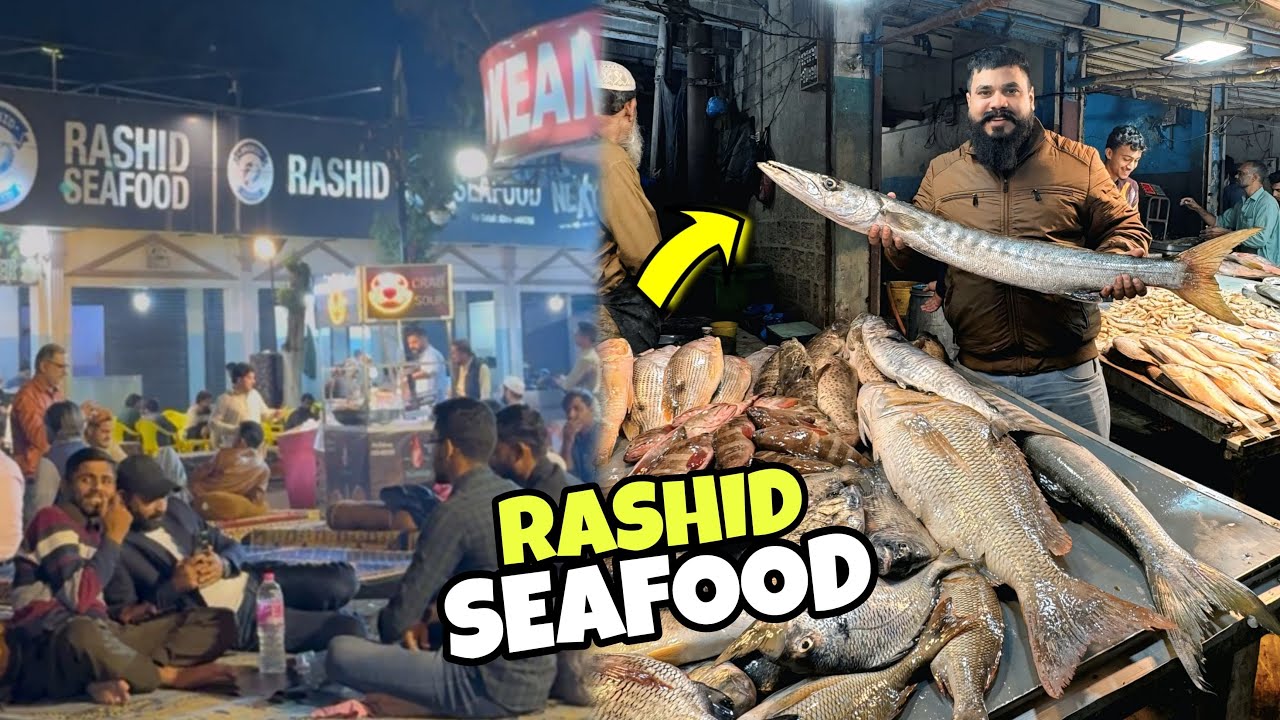 Rashid Seafood Restaurant Most Famous Seafood Street in Keamari Karachi Pakistan 🇵🇰