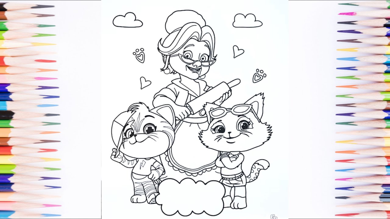 How to Color Funny Cat Coloring Cartoon 44 Cats Part 5