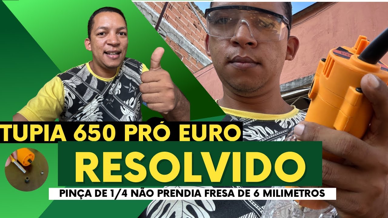 Como Prender Fresa de 6 mm na tupia de 1/4 de polegada