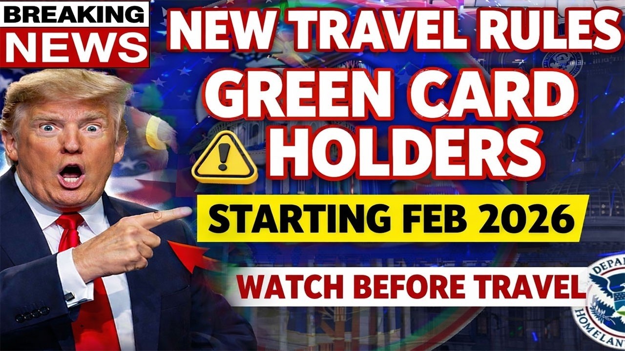 ⚠️ Starting February 2026  Major Travel Rules for Green Card Holders Explained 1080p caption