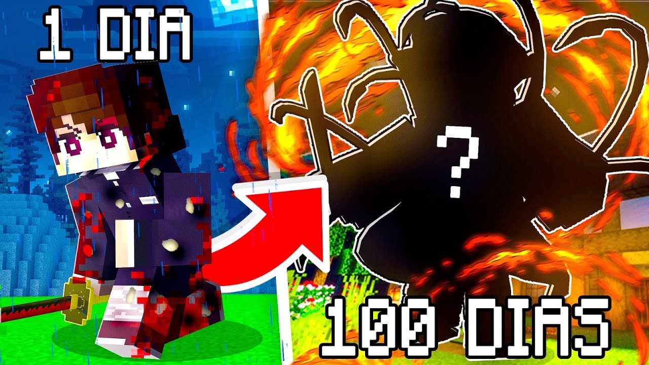 PASSEI 100 DIAS em DEMON SLAYER no MINECRAFT !! ‹ Ine ›