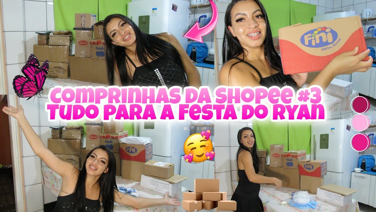 GASTEI MAIS DE 800 REAIS EM COMPRAS PARA A FESTA DO RYAN NA SHOPEE | COMPREI E ECONOMIZEI MUITO 💖