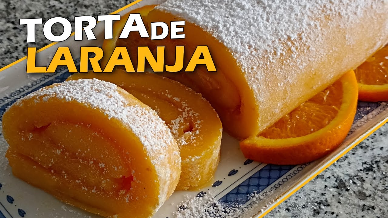 Torta de Laranja Húmida  🍊 Orange Roll Cake | Orange Roulade