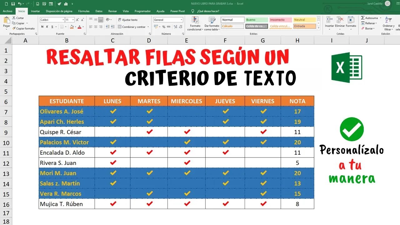 😱 RESALTAR FILAS SEGÚN UN CRITERIO DE TEXTO EN EXCEL - FÁCIL Y RÁPIDO