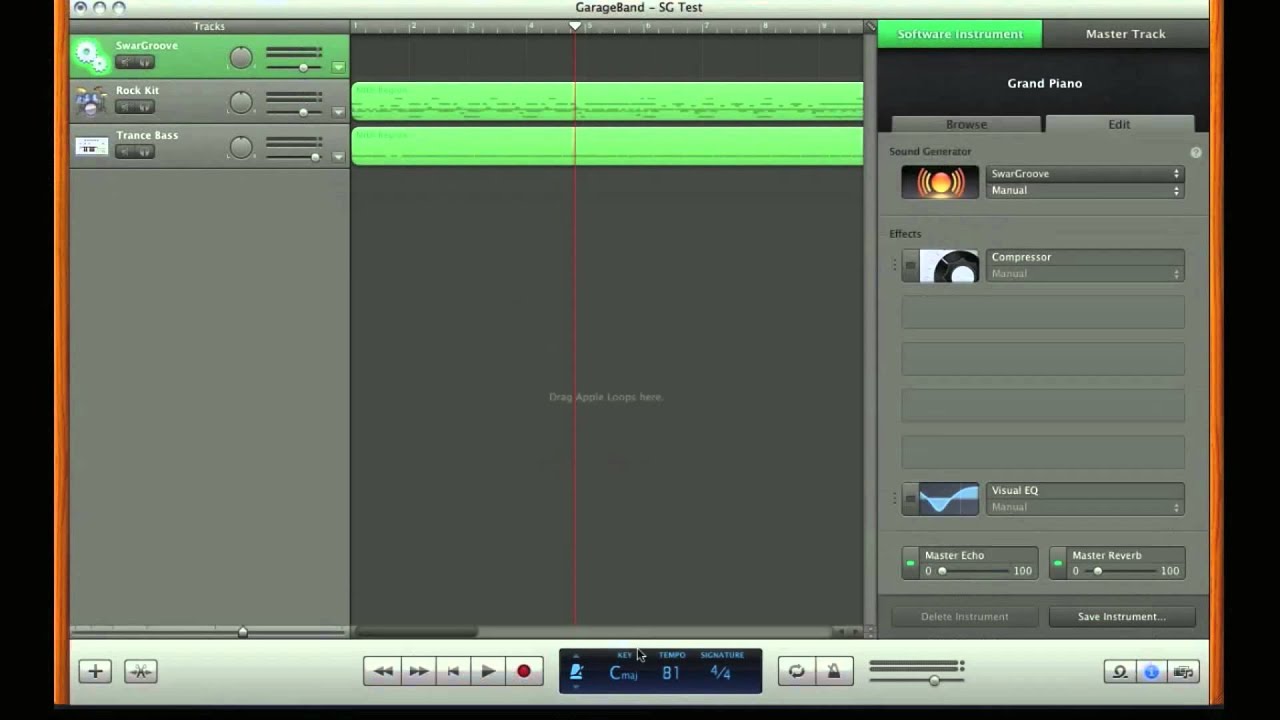 Loading SwarGroove VST on Garageband and Using the Included MIDI Tracks