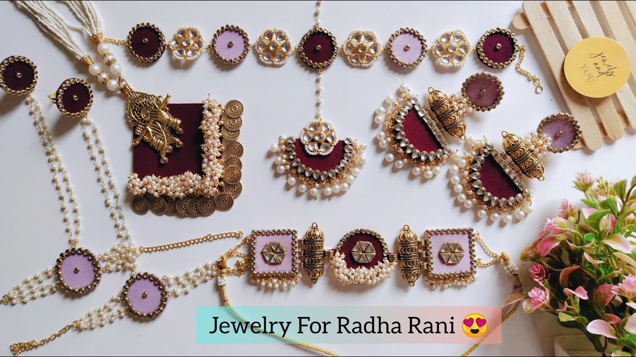 Handmade Jewellery Making For Radha Rani Barsana 😍🙏 #fabricjewellery #youtube #viral #jewelsandyou