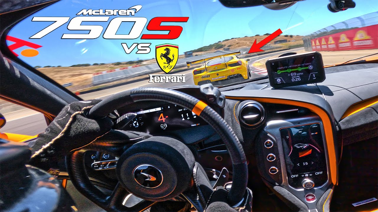 MCLAREN 750S VS FERRARI RACE CAR! I BUMPED EVERYONE ON TRACK DOWN TO NOVICE...
