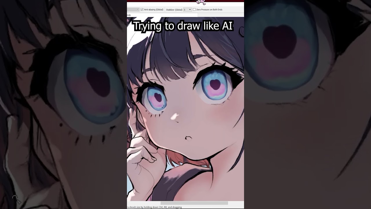 Trying to draw like AI - How did I do?  #art #ai #speedpaint