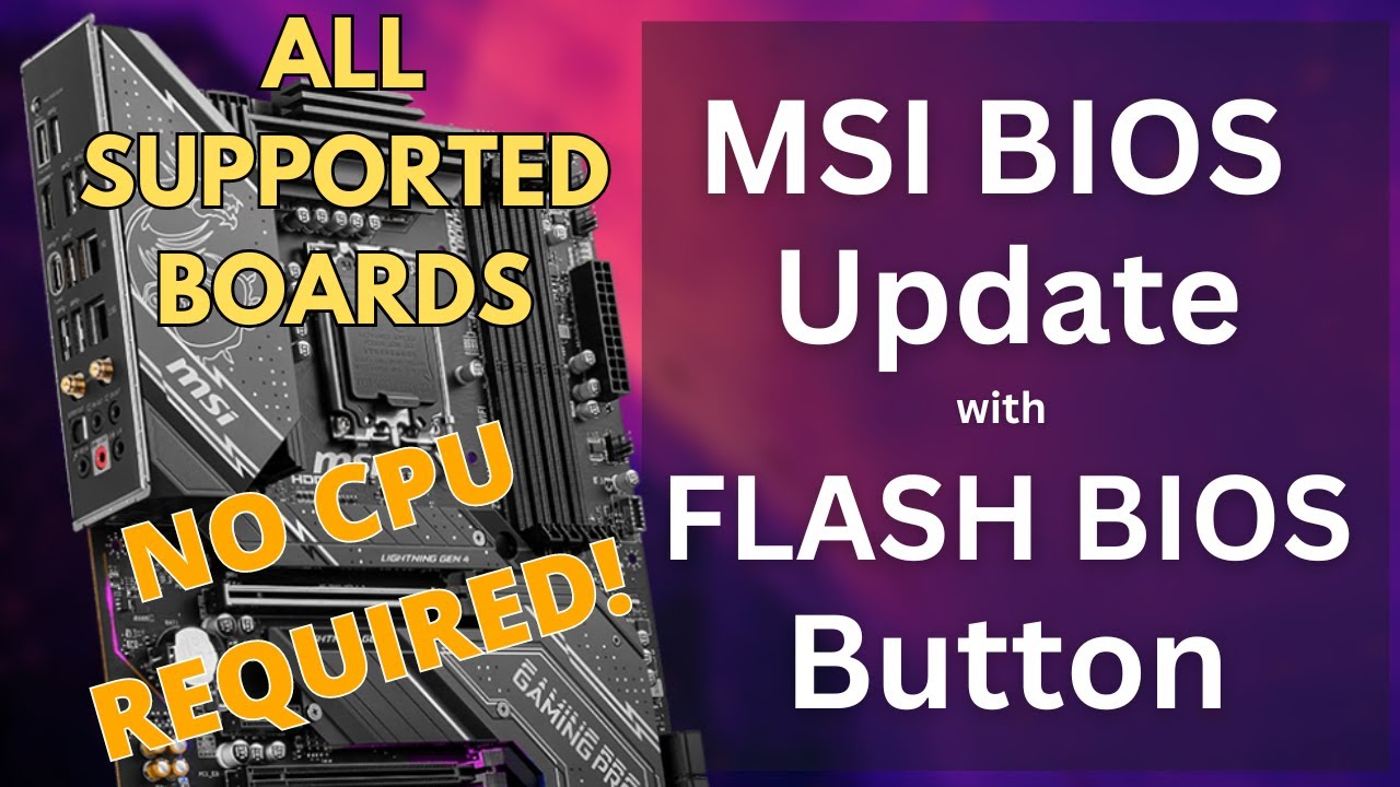 Обновление BIOS от MSI на ВСЕХ платах с помощью кнопки Flash BIOS — без процессора или с ним!