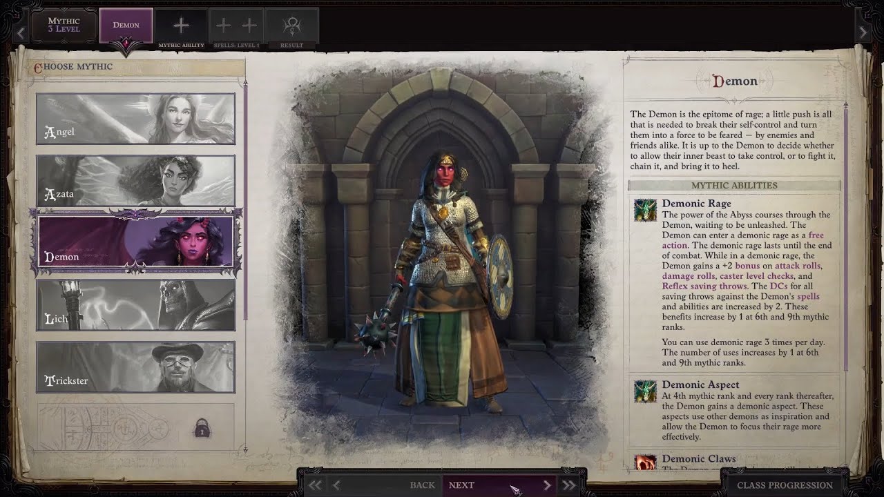 Wrath of the Righteous - Choosing Demon Mythic Path