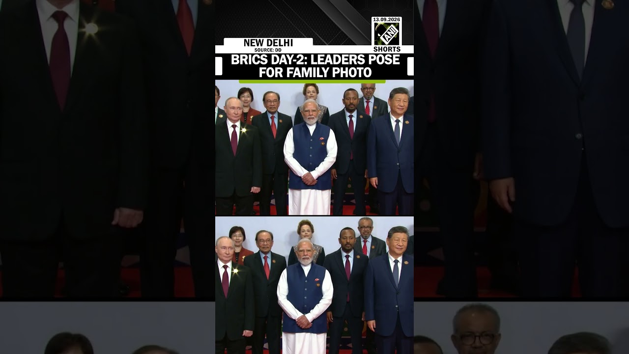 MOMENT: PM Modi, Xi, Putin & leaders pose for &lsquo;family photo&rsquo; on Day 2 of the BRICS Summit 2026