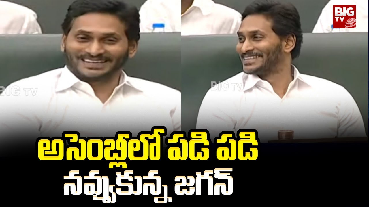 YS Jagan Smile in assembly | అసెంబ్లీలో పడి పడి నవ్వుకున్న జగన్ | BIG TV Telugu