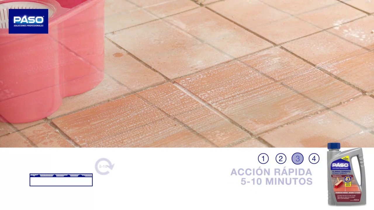 Elimina Cemento sobre Terracota y suelos porosos. Paso Profesional