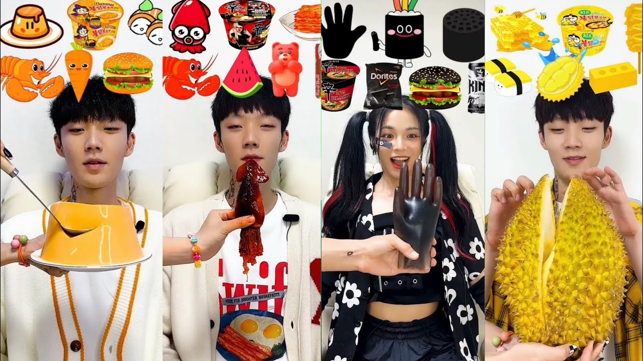 ASMR MUKBANG | Spicy Challenge Compilation (Fire noodles, fried chicken, enoki mushroom, korean eat)