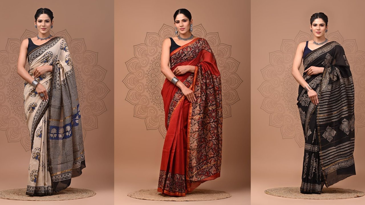 Latest Chanderi Silk Hand Block Printed Sarees || Chanderi Silk Sarees