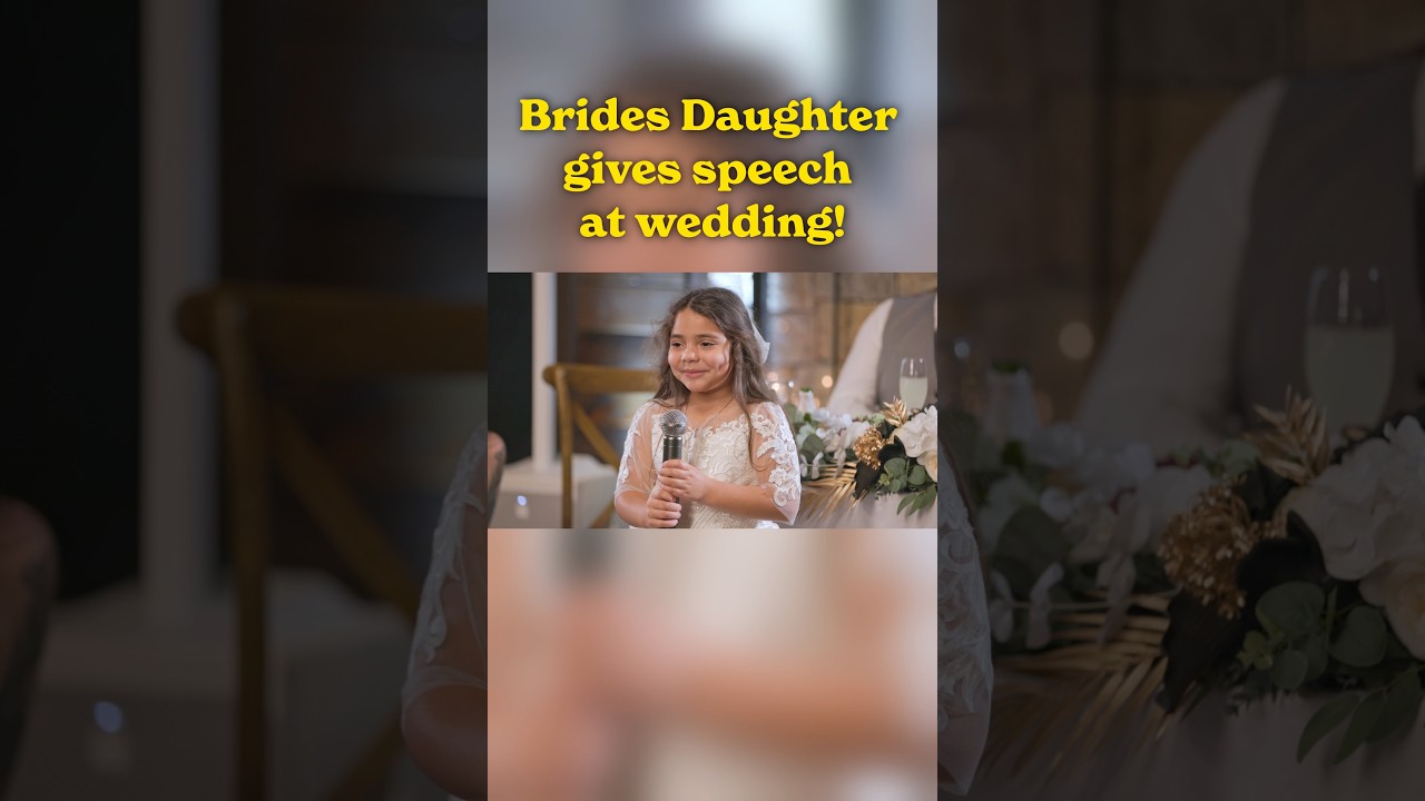 Brides daughter gives speech at wedding 😂 #reeltimefilms #short #shorts #weddingspeech #weddingday