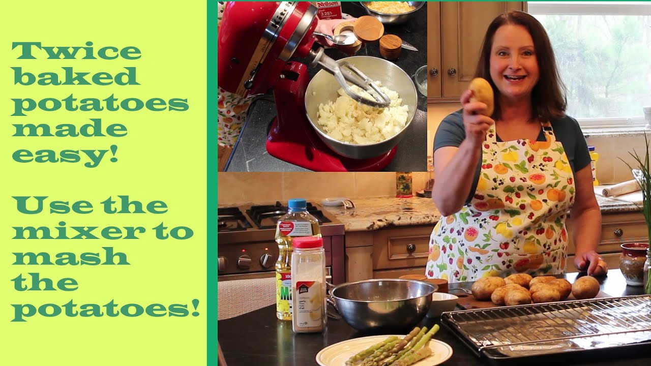 Perfect baked potato |Twice Baked Potato| Freeze for later| KitchenAid mixer to mash the potatoes
